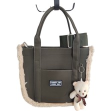 Arma Change Time- Peluş Eksesuar Anahtarlı Küçük Boy Kanvas Su Geçirmez Kumaş Kadın Çantası