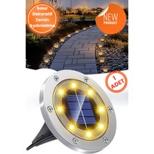 Technojet 1ADET Solar Ultra Parlak Smd 8led Kazıklı Çim Zemin Bahçe Aydınlatma Güneş Enerjili Sarı