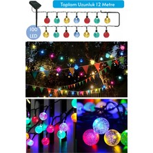 Technojet 100 Top Ledli Solar Kristal Bahçe Dekorasyon Aydınlatma Rgb Işık Güneş Enerjili RGB Çok Renkli Işık