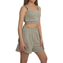 Casual Şort Crop Eşofman Takım