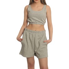 Casual Şort Crop Eşofman Takım