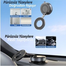 Kip GSM Tüm Modellere Uyumlu Vakumlu Magsafe Destekli 360°VAKUMLU Taşınabilir Çok Amaçlı Araç Telefon Tutucu