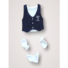 Velmora Fashion B Süper Prens Nakışlı %100 Cotton Antibakteriyel 10LU Zıbın Takımı Hastane Çıkışı