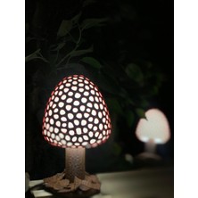 3D Yazıcı Üretimi Mantar Şeklinde LED Abajur