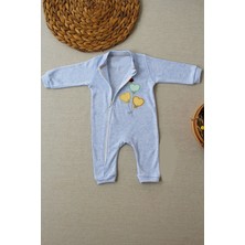 Velmora Fashion B 3-6 18-24 24-36 Ay Uçan Balonlar Nakışlı Ef Boy Fermuarlı Erkek Bebek Tulumu