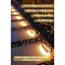 Technosmart 1ADET Solar Premium Kalite 30LEDLI Dekoratif Zemin Bahçe Aydınlatma Güneş Enerjili