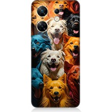 Teknomeg Infinix Zero 30 4g Uyumlu Renkli Köpekler  Desenli Silikon Kılıf