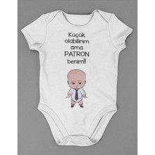 Sevbano Patron Benim ! Yazılı Pamuklu Yumuşak Unisex Çıtçıtlı Body Zıbın