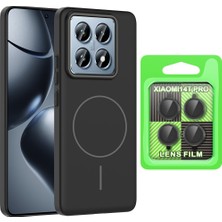 Vendas Xiaomi 14T Pro Kılıf Magsafe Şarj Özellikli Zore Ruby Sert Kapak + Kamera Lens Koruyucu