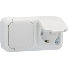 Viko Palmiye Beyaz Ikili Topraklı Priz Yatay