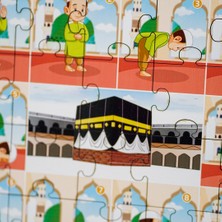 Moon Beavers - İslamı Öğreniyorum - Namaz Öğreten Yapboz - Ahşap Puzzle - Kız Çocuk (16x20 cm.)