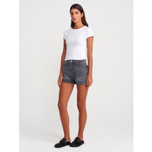Dilvin 31750 Kontrast Kısa Kollu Tshirt-Beyaz