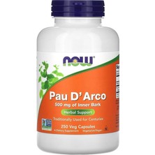 Now Foods  Pau D' Arco 1000 mg 250 Veg Capsules 500 mg Kapsül