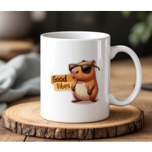 BB Design Giyimli Köpek Tasarımlı Beyaz Seramik Baskılı Kupa Bardak 330 ml