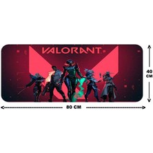Appa Appa Valorant 6 Oyuncu Mouse Pad 80X40 cm Kaymaz Dikişli