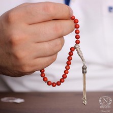 Nusrettaki Mercan Doğaltaşlı Tesbih Desenli İmame