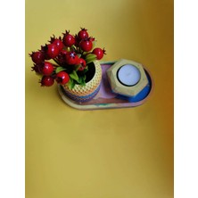Mert's Atelier - Gökkuşağı Saksı ve Tealight Mumluk