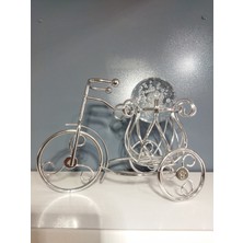 Fshome Dekoratif Metal Bisiklet & Cam Küre Biblo – 24X18 cm