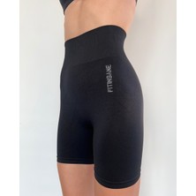 Seamless Toparlayıcı Siyah Kısa Spor Tayt