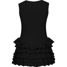 Sardinya Halter Yaka Fırfırlı Şortlu Elbise