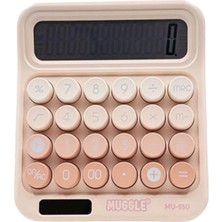 Muggle MU-550 Masaüstü 12 Haneli Pilli Hesap Makinesi Pembe