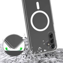 Ehr. Samsung Galaxy S24 Fe Için Kılıf Kamera Korumalı Magsafe ile Uyumlu Wireless Şarj Özellikli Şeffaf Kılıf
