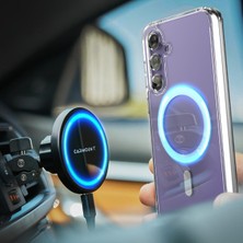 Ehr. Samsung Galaxy S24 Fe Için Kılıf Kamera Korumalı Magsafe ile Uyumlu Wireless Şarj Özellikli Şeffaf Kılıf