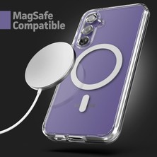 Ehr. Samsung Galaxy S24 Fe Için Kılıf Kamera Korumalı Magsafe ile Uyumlu Wireless Şarj Özellikli Şeffaf Kılıf