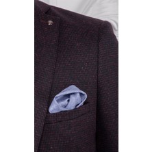 Paco Romano Erkek Slim Fit Mono Yaka Yarım Astar Bordo Takım Elbise