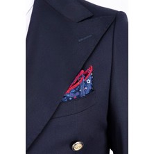 Paco Romano Erkek Slim Fit Sivri Yaka Kruvaze Koyu Lacivert Takım Elbise