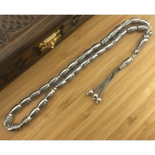 925 Ayar Gümüş Arpa Kesim Fizyon Tesbih Model 5