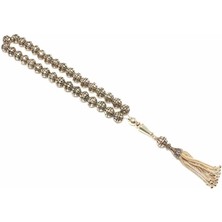 Nusret Takı 925 Ayar Gümüş Döküm Telkari Motifli Tesbih Düz İmame