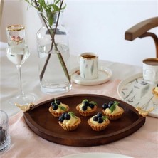 Akayev Ahşap Göz 26 cm Altın Kuş Sunum Tabağı