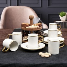 Teknotrust Porselen Camelıa 12 Parça 6 Kişilik Bone Türk Kahvesi Fincan Takımı