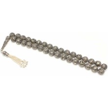 Nusret Takı 925 Ayar Gümüş Delikli Döküm Toplardan Tesbih