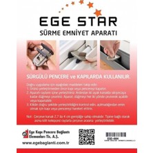 Ege Star Sürme Emniyet Aparatı (Mandallı) - Alüminyum ve PVC Kapı ve Pencere için