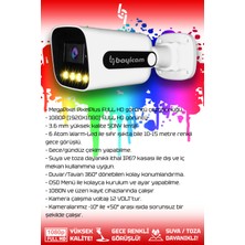 Bayicam 2 Kameralı Zebra 2 Dış Kamera Set Hdd'siz Full Hd Renkli Gece Görüşlü Güvenlik Kamerası Sistemi