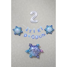 Frozen Elsa Tema Doğum Günü Balon Zinciri Seti Karlar Ülkesi Konsept Doğum Günü Balonları