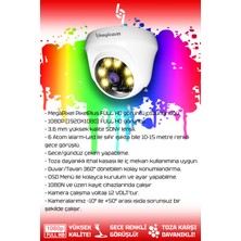 Bayicam 4 Kameralı Kare 3 Iç Kamera Set 100 GB HDD Full Hd Renkli Gece Görüşlü Güvenlik Kamerası Sistemi