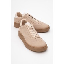 Fiore Bej  Deri Süet Kadın Spor Ayakkabı