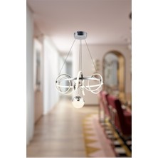 Ey Shop Modern Krom Toplu Çember Model 3 Renk (Beyaz & Sarı & Günışığı) LED Avize