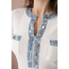Kot Kumaşlı Basic T-Shirt
