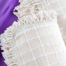 %100 Pamuklu  Naturel Krem Renk Çekyat Örtüsü (Pakette 1 Adet Ürün Vardır)