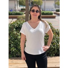 Sırt Detaylı Şık Penye Tişört