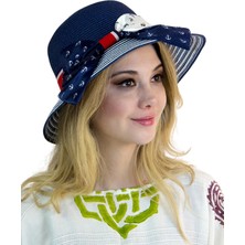 Bay Şapkacı Kadın Beyaz Hasır Şapka