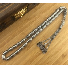 925 Ayar Gümüş Arpa Kesim Fizyon Tesbih Model 8