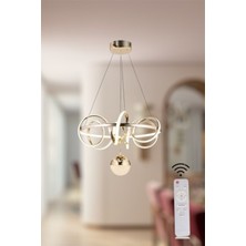 Ey Shop Modern Gold Toplu Çember 3 Renk Kumandalı ( Beyaz&sarı&günışığı) LED Avize