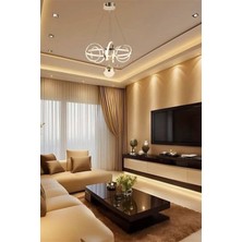 Ey Shop Modern Gold Toplu Çember 3 Renk Kumandalı ( Beyaz&sarı&günışığı) LED Avize