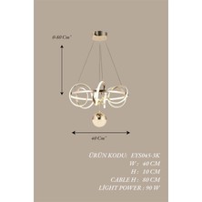 Ey Shop Modern Gold Toplu Çember 3 Renk Kumandalı ( Beyaz&sarı&günışığı) LED Avize