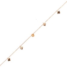 Nusret Takı 925 Ayar Gümüş Yuvarlak Sitrin Taşlı Çınar Yaprağı Halhal